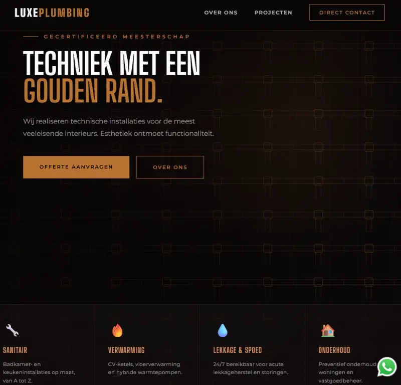Preview Luxe Plumbing loodgieter website