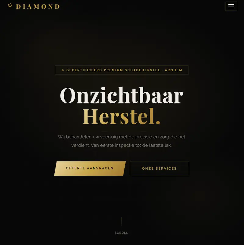 Preview Diamond Schadeherstel website